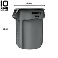 fg263200gray Rubbermaid Commercial Products BRUTE 121.1L Grey Polyethylene Waste Bin