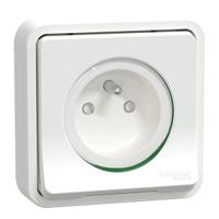 mur39036 Schneider Electric Mureva Styl White Plug Socket, 2P + E Poles, 16A, Indoor, Outdoor Use