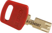 nyl-red-38pl-kd6pk Brady Key Weatherproof Safety Padlock, 6.35mm Shackle