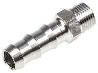 1823-07-10 Legris Stainless Steel Pipe Fitting, Straight Hexagon Tailpiece Adapter, Male R 1/8in x Male