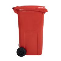 790-6876 RS PRO 240L Red Flip Polypropylene Waste Bin