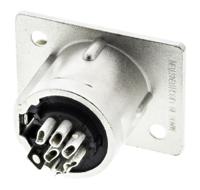 nc7fp-1 Neutrik Panel Mount XLR Connector, Female, 50 V, 7 Way, Silver over Nickel Plating