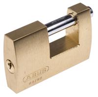 xr0082-90 ABUS Key Weatherproof Brass, Steel Padlock, 12mm Shackle, 90mm Body