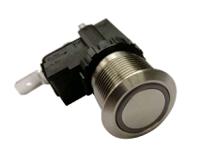 175-8034 RS PRO Illuminated Push Button Switch, Latching, Panel Mount, 19.1mm Cutout, SPST, White LED, 250 / 125V ac, IP67