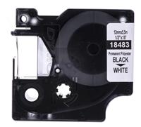 18483 Dymo Black on White Label Printer Tape, 5.5 m Length, 12 mm Width