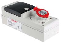 6321616-r Scame, DOMINO IP44 Red Wall Mount 3P + E RCD Industrial Power Connector Socket, Rated At 16A, 415 V