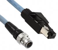 xs5w-t421-dmc-k OmronXS5, 2m Cat5e, Black M12 to Male RJ45 Male Shielded, Terminated PUR Sheath
