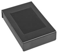 192-0763 RS PRO Black ABS Enclosure, IP53, IK07, Black Lid, 108.1 x 69.2 x 24.5mm
