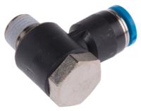 qslv-18-6 Festo QS Series Elbow Threaded Adaptor, R 1/8 Male to Push In 6 mm, Threaded-to-Tube Connection Style, 153087
