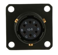 62gb-12e10-06sn Amphenol Limited, 62GB 6 Way Box Mount MIL Spec Circular Connector ReceptacleOlive, Socket Contacts,Shell Size 10,