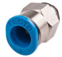 qsm-m5-6 Festo QS Series Straight Threaded Adaptor, M5 Male to Push In 6 mm, Threaded-to-Tube Connection Style, 153306