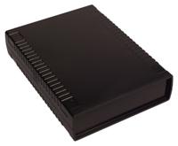 192-0757 RS PRO Black ABS Enclosure, IP53, IK06, Black Lid, 185.5 x 136 x 40mm