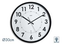 11525 Orium Black Radio Controlled Analog Wall Clock, 30cm Diameter