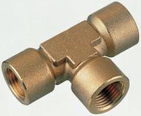 0145-27-27 Legris Brass Pipe Fitting, Tee Threaded Equal Tee, Female BSPP 3/4in to Female BSPP 3/4in