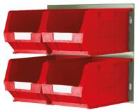 771-9212 RS PRO PP Storage Bin, 350mm x 205mm x 132mm, Red