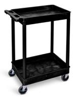 252-0632 RS PRO 2 Shelf PE Trolley Trolley, 610 x 460 x 980mm, 150kg Load