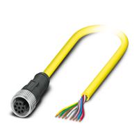 1406104 Phoenix Contact Straight Female 8 way M12 to Unterminated Sensor Actuator Cable, 5m