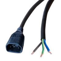 447-012 RS PRO Straight Unterminated Straight IEC C14 Plug Power Cord, 2m