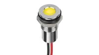 220-8946 RS PRO Yellow Panel Mount Indicator, 24V dc, 8mm Mounting Hole Size, Lead Wires Termination, IP67