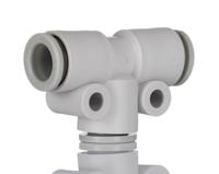 kq2t08-00a SMC KQ2 Pneumatic Tee Tube-to-Tube Adapter, Push In 8 mm x Push In 8 mm x Push In 8 mm