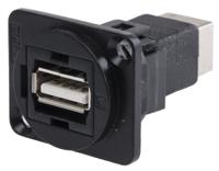 916-0230 RS PRO Straight, Panel Mount, Socket- Single Port Type A to B 2.0 USB Connector