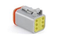 at06-6s-rd01 Amphenol Industrial, AT Automotive Connector Plug Grey Cable Mount 6 Way, Crimp Termination AT06-6S-RD01