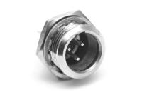 ag3mcc Amphenol Industrial Chassis Mount XLR Connector, Male, IP00, 50 V, 3 Way, Gold Plating