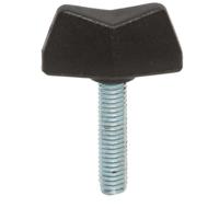 188-880 RS PRO Black Thermoplastic Wing Clamping Knob, M5, Threaded Mount