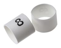 trsa-1019e1-kit-no2 TE Connectivity TRSA Heat Shrink Cable Markers, White, Pre-printed "+, 0 → 9, A, B, C, Earth", 2 → 6mm