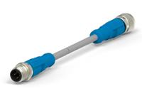 t4152123004-003 TE Connectivity Male 3 way M12 Plug to Female M12 Pigtail Cable Assembly, 1.5 m