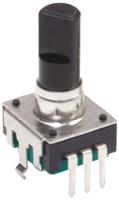 pec12r-4025f-s0024 Bourns 24 Pulse Incremental Mechanical Rotary Encoder with a 6 mm Flat Shaft (Not Indexed), Through Hole