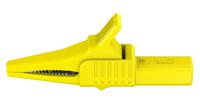 669755-24 Staubli Crocodile Clip 4 mm Connection, Brass Contact, 32A, Yellow