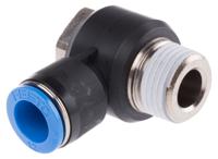 qslv-12-12 Festo QS Series Elbow Threaded Adaptor, R 1/2 Male to Push In 12 mm, Threaded-to-Tube Connection Style, 153095