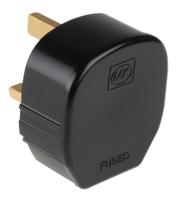 655-blk MK Electric UK Mains Plug, 13A Black, Cable Mount PVC, Urea Formaldehyde