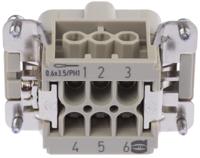 09330062601 HARTING Heavy Duty Power Connector Insert, 16A, Male, Han E Series, 6 Contacts