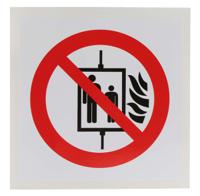 857-8643 Vinyl Fire Safety Sign,  With Pictogram Only Text Self-Adhesive