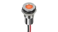 220-8974 RS PRO Hyper Orange Panel Mount Indicator, 12V dc, 8mm Mounting Hole Size, Lead Wires Termination, IP67