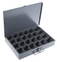 303-4674 Durham 24 Cell Grey Steel Compartment Box, 50mm x 339mm x 234mm