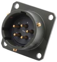 62gb-12e14-05pn Amphenol Limited, 62GB 5 Way Box Mount MIL Spec Circular Connector ReceptacleOlive, Pin Contacts,Shell Size 14, Bayonet