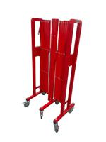 bar4006rb Viso Red & White Steel Extendable Barrier, 4m, White Tape