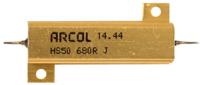 hs50-680r-j Arcol, 680Ω 50W Wire Wound Chassis Mount Resistor HS50 680R J ±5%