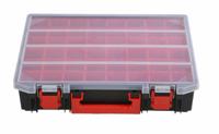 136-8907 RS PRO 48 Cell Black, Red Polypropylene Compartment Box, 91mm x 416mm x 336mm