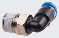 qsml-18-4 Festo QS Series Elbow Threaded Adaptor, R 1/8 Male to Push In 4 mm, Threaded-to-Tube Connection Style, 153334