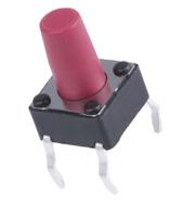 dts65rv APEM Red Button Tactile Switch, SPST 50 mA @ 12 V dc 6mm