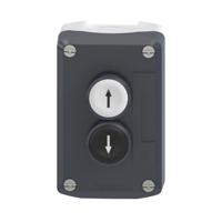 xald222 Schneider Electric Spring Return Enclosed Push Button, Polycarbonate, 1 Cutouts, Black/White, Down Arrow, Up Arrow,