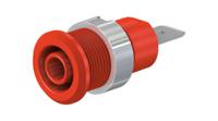 497046-22 Staubli Red Socket Banana Plug, 4 mm Connector, Screw Termination, 32A, 1kV, Nickel Plating