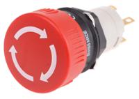51-253022 EAO 51-253 Series Maintained Emergency Stop Push Button, Panel Mount, SPDT, IP65