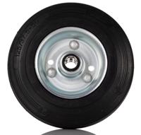 dvr125x37-12 Tente Black Rubber Roller Bearing Trolley Wheel, 100kg