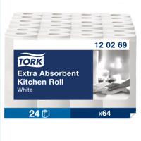 120269 Tork Kitchen Roll Rolled White Paper Towel, 15.4 m x 230mm, 2-Ply, 64 Sheets