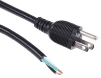 731-6204 RS PRO Unterminated Straight Type B US Plug Plug Power Cord, 2m